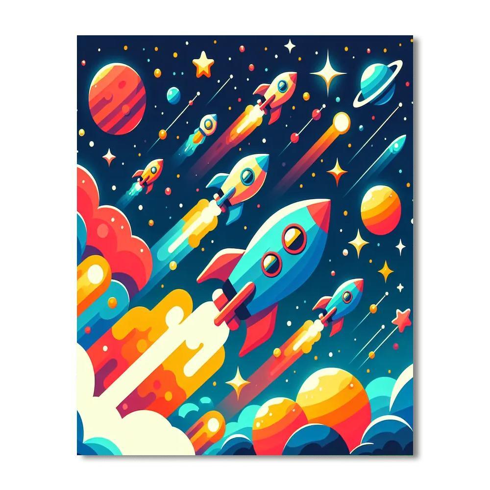 Rocket Racers: Cosmic Journey Painting By Numbers Kit