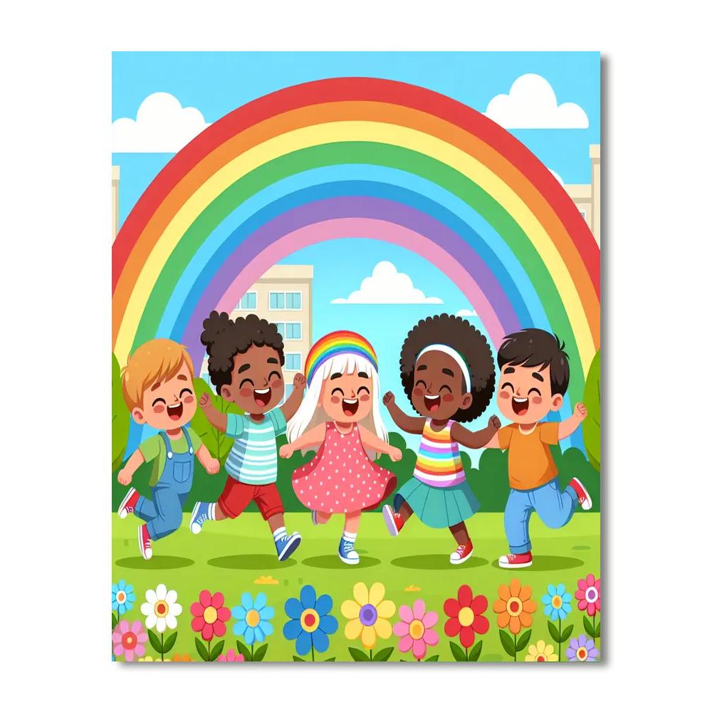 Joyful Rainbow Festival Painting By Numbers Kit