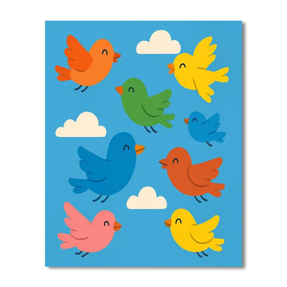 Gliding Birds DIY Paint By Numbers