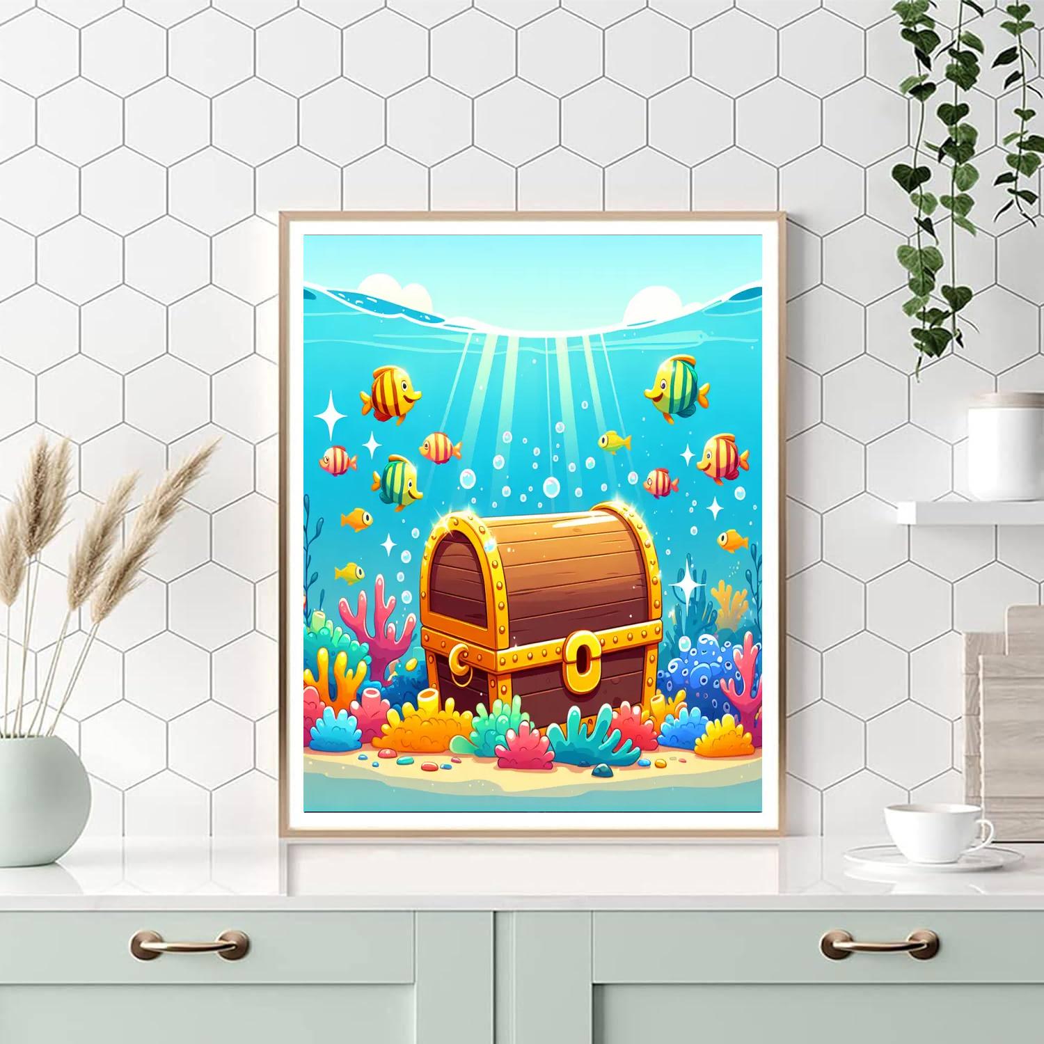 Ocean's Secret Treasure Painting Number Kit