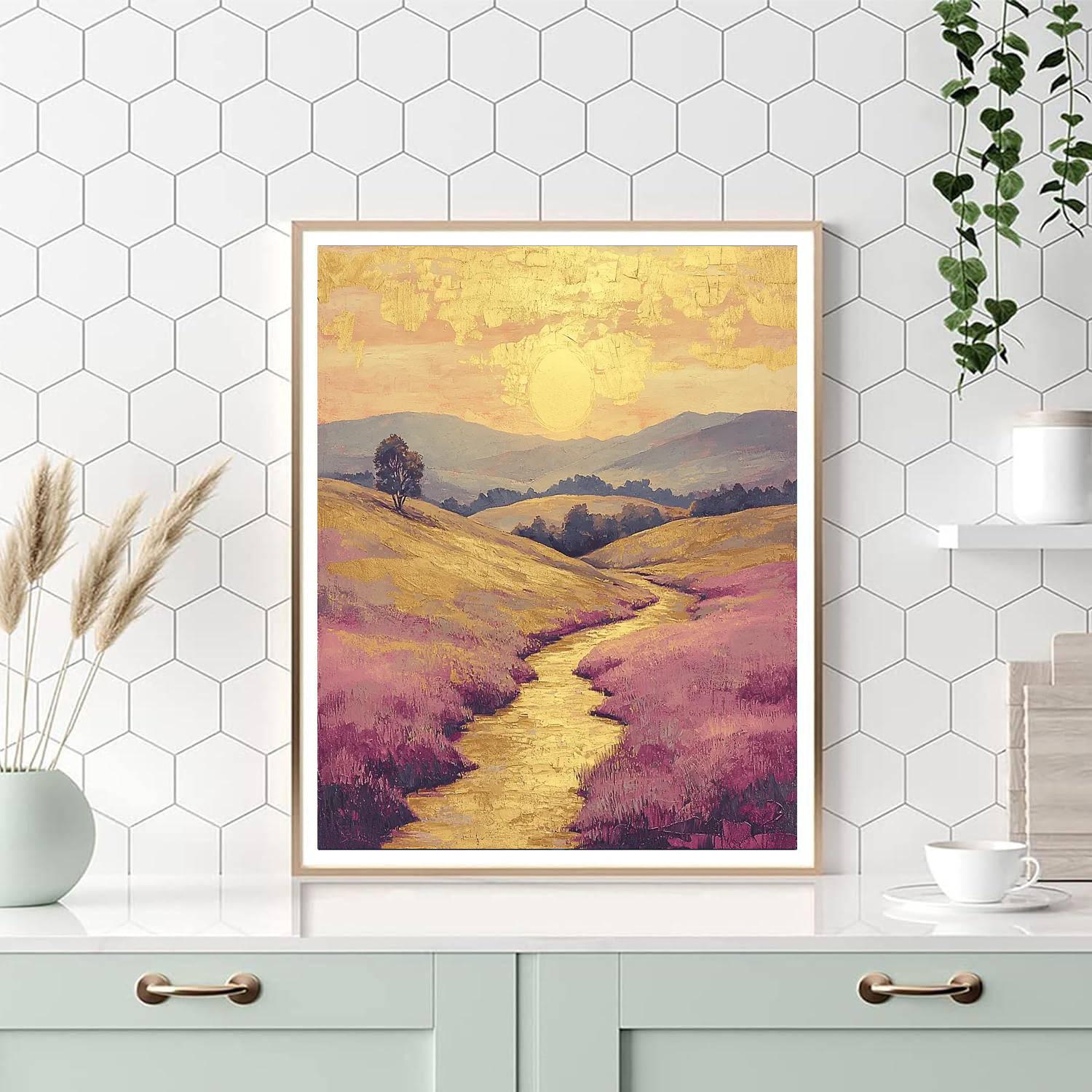 J.M.W. Turner Inspired Golden Hour Over The Valley  Paint By Numbers Kits