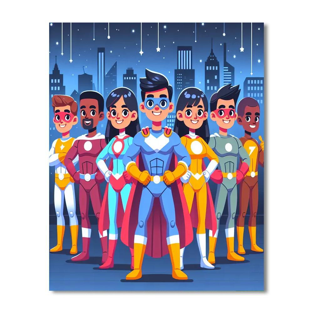 Creative Superhero Painting By Numbers Kit