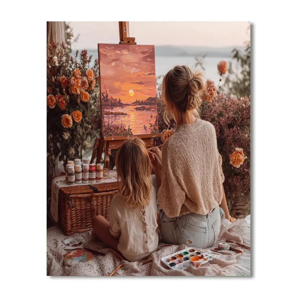 Sunset Picnic With Mom Paint By Numbers Kits