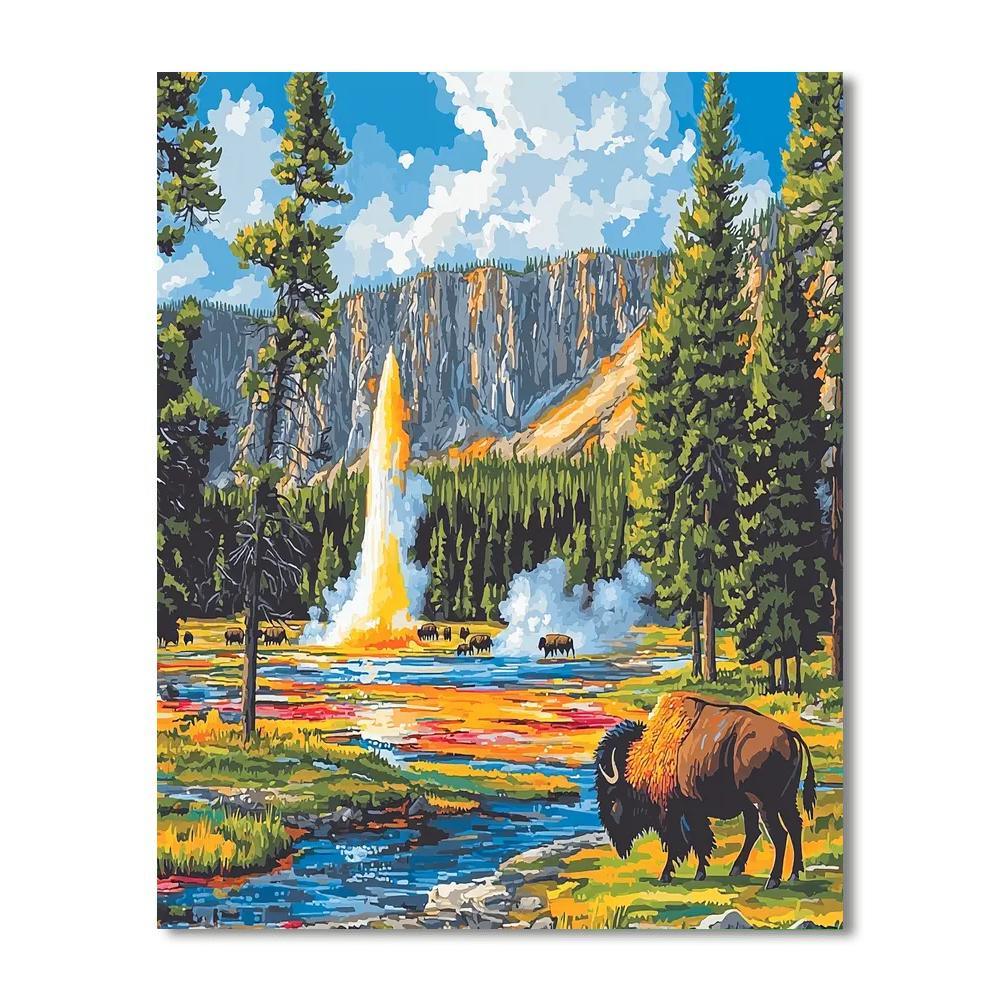 Yellowstone National Park - Wyoming Numbered Painting Kits