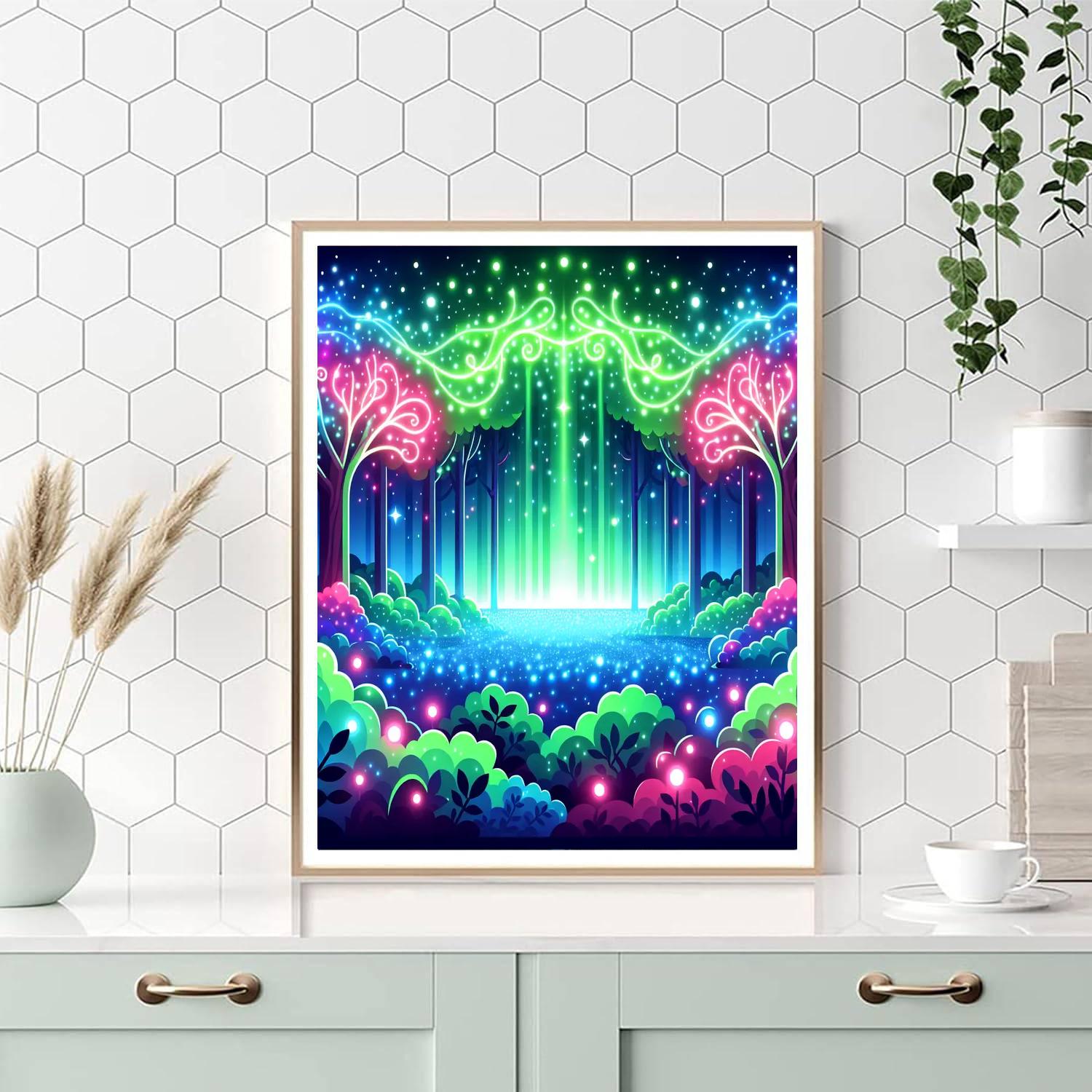 Magical Forest Light Show DIY Paint By Numbers