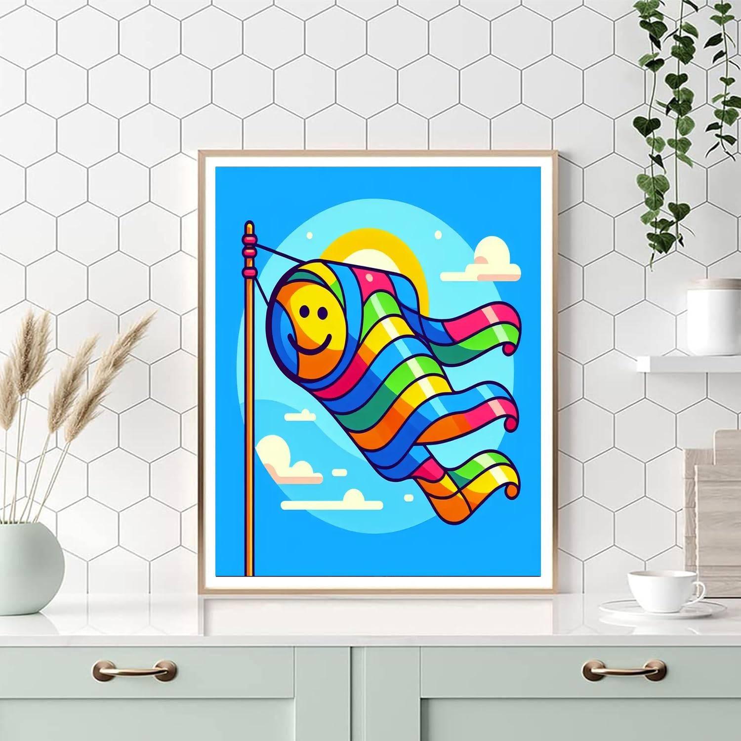 Whimsical Windsock DIY Paint By Numbers