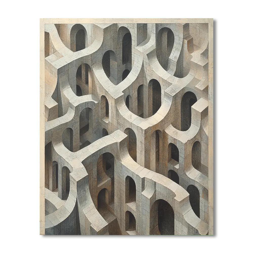 M.C. Escher Inspired Infinite Tesselation  Paint By Number