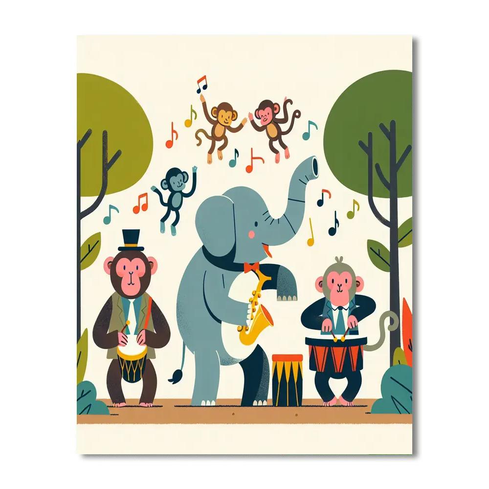 Jungle Rhythm Celebration Painting By Numbers Kit