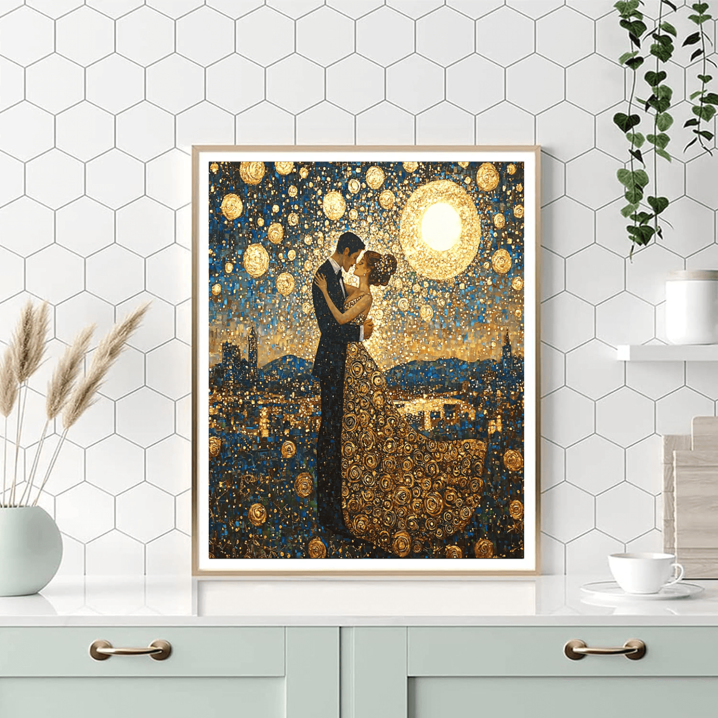 Gustav Klimt Inspired Dancing In The Moonlight  Paint By Numbers Art