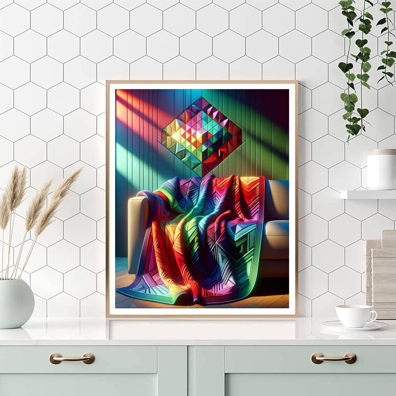 Prismatic Garden Throw Paint By Number