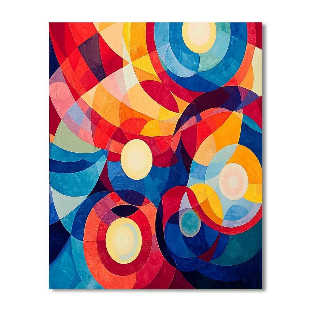 Sonia Delaunay Inspired Galactic Harmony Abstraction  Painting By Numbers Kit