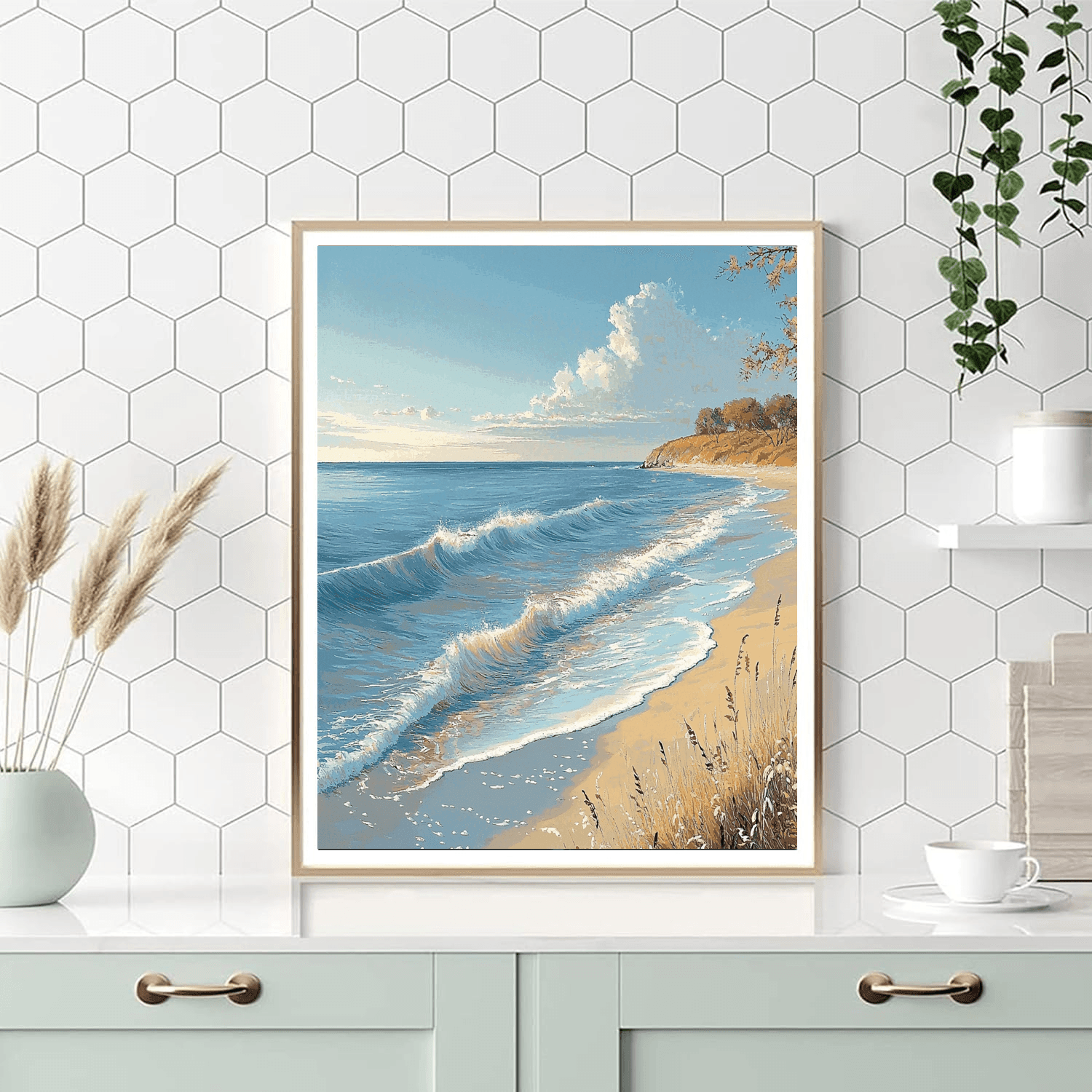 Winslow Homer Inspired Serene Shoreline  Paint By Color