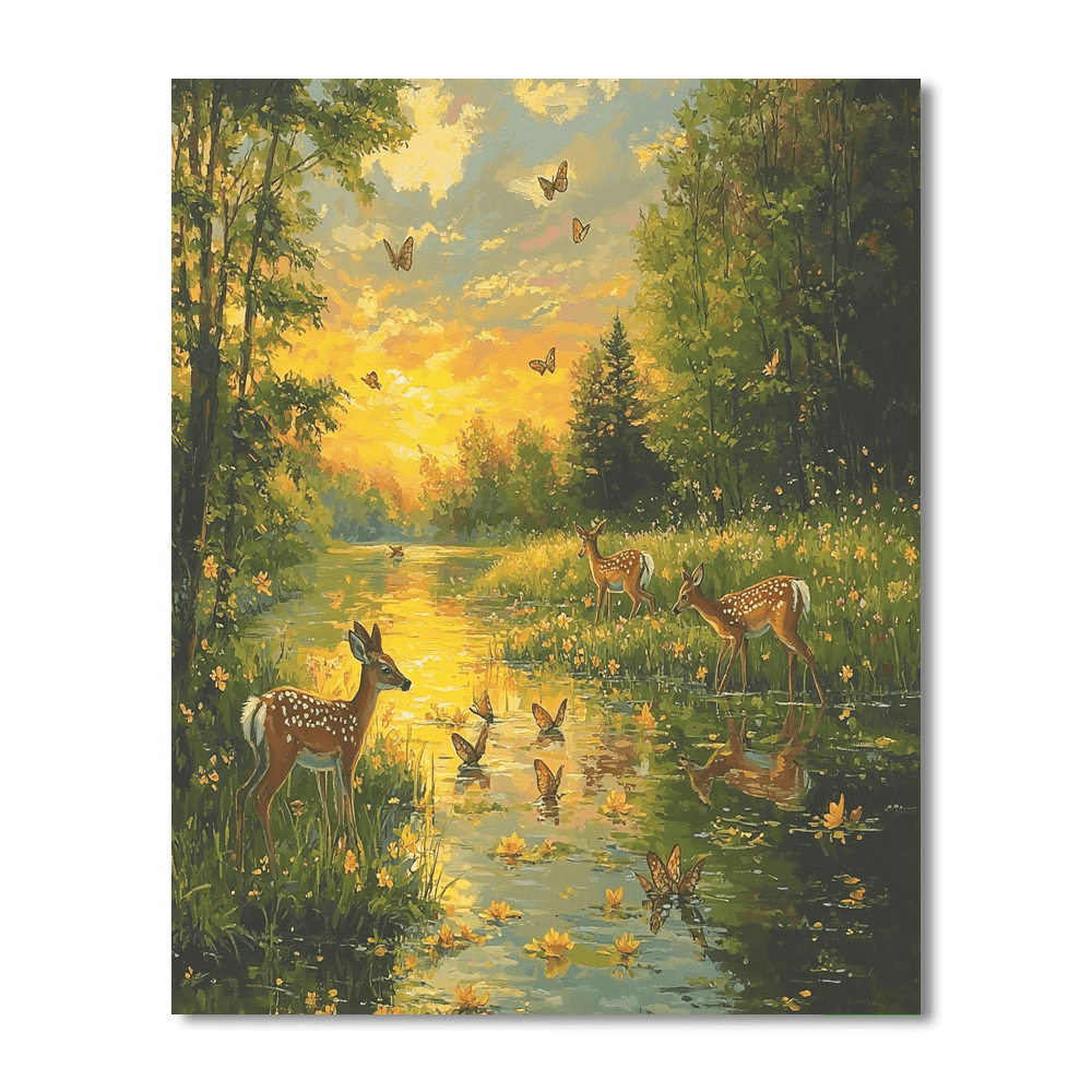 Monet Inspired Wildlife Reverie  Paint By Numbers Art