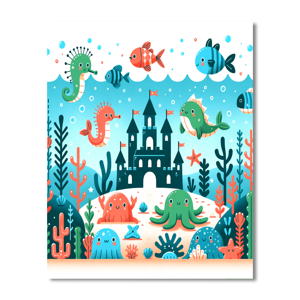 Underwater Castle Painting By Numbers Kit