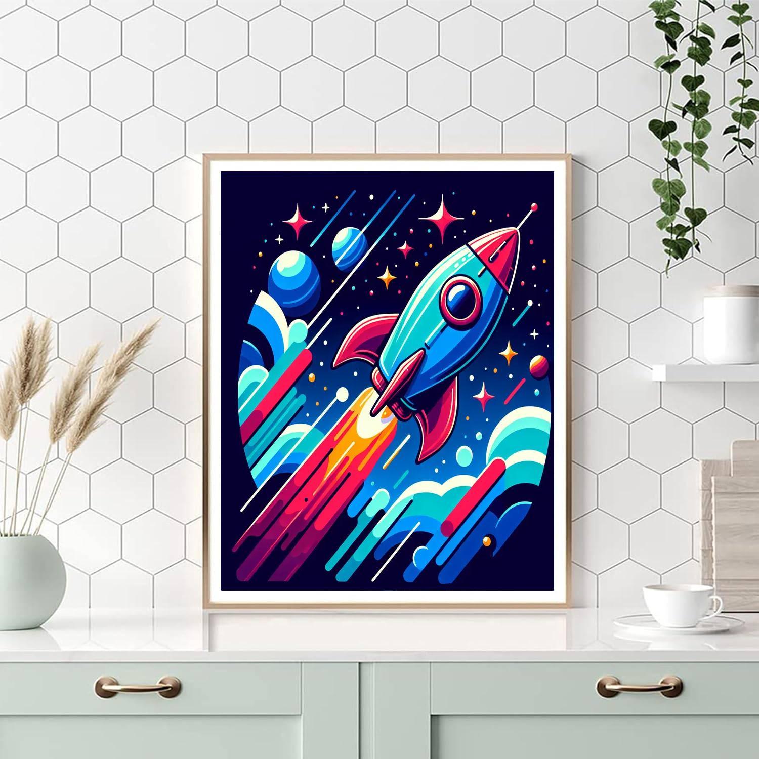 Space Voyager Rocket Numbered Painting Kits