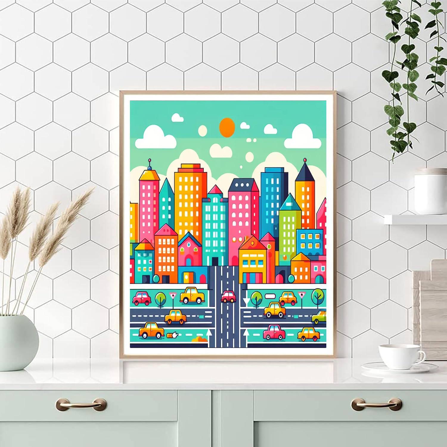 Cityscape Colors Painting Number Kit