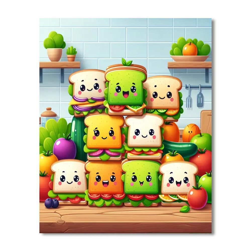 Silly Sandwiches Paint By Numbers Art