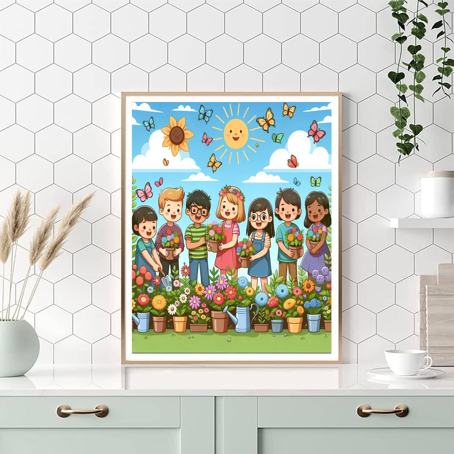 Joyful Flower Garden Paint By Numbers