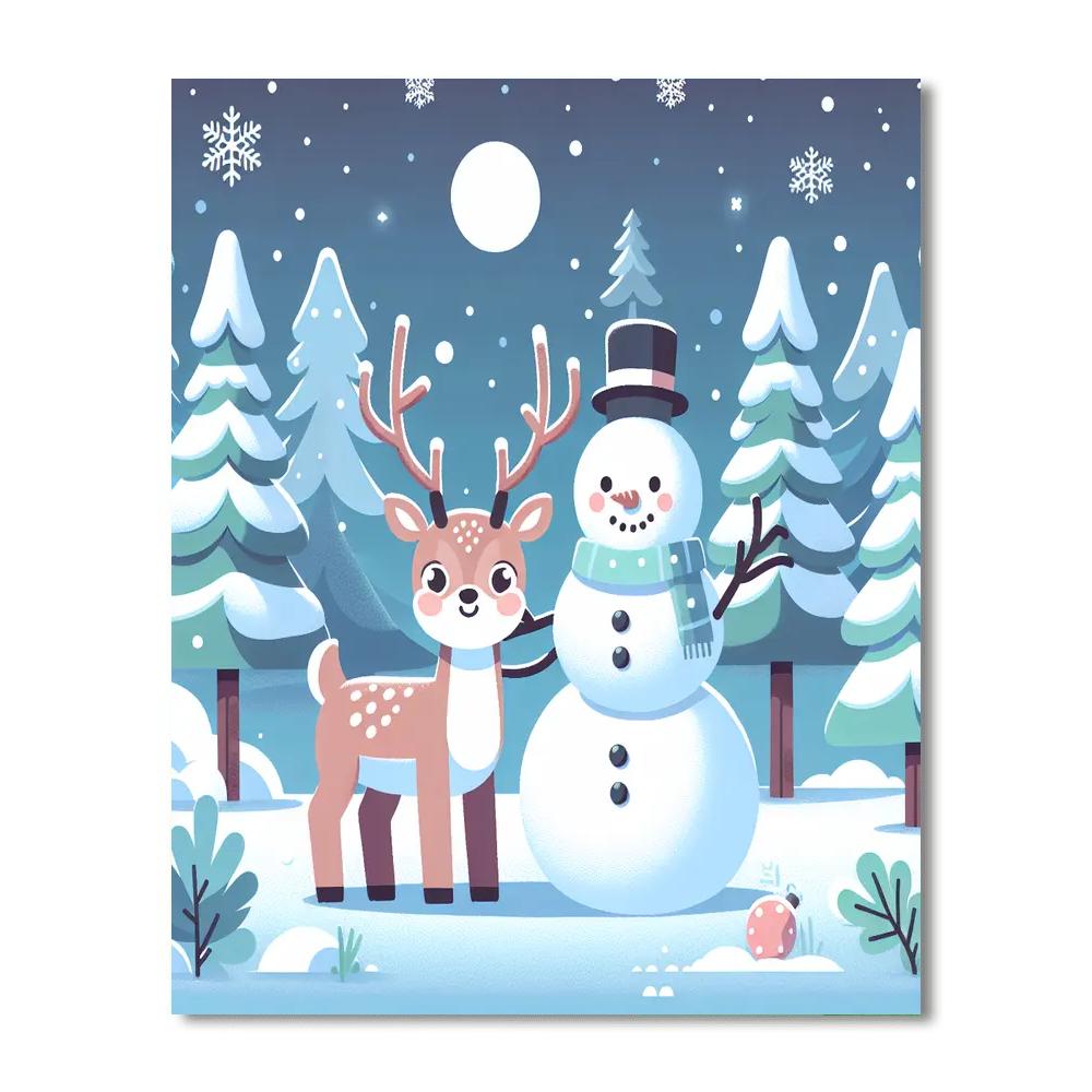 Snowflake Forest Number Painting