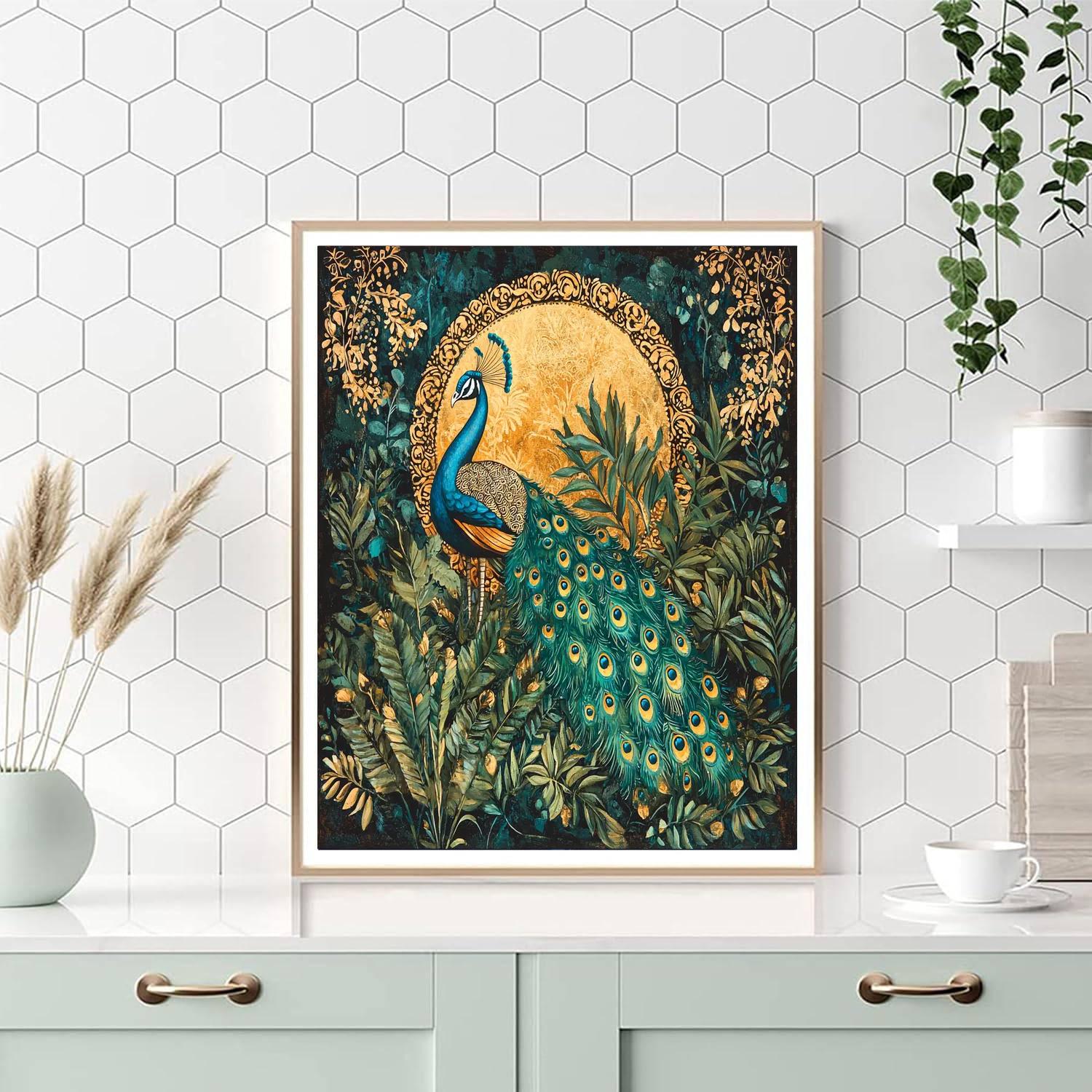 Gustav Klimt Inspired Elegant Peacock Paradise  Paint By Numbers