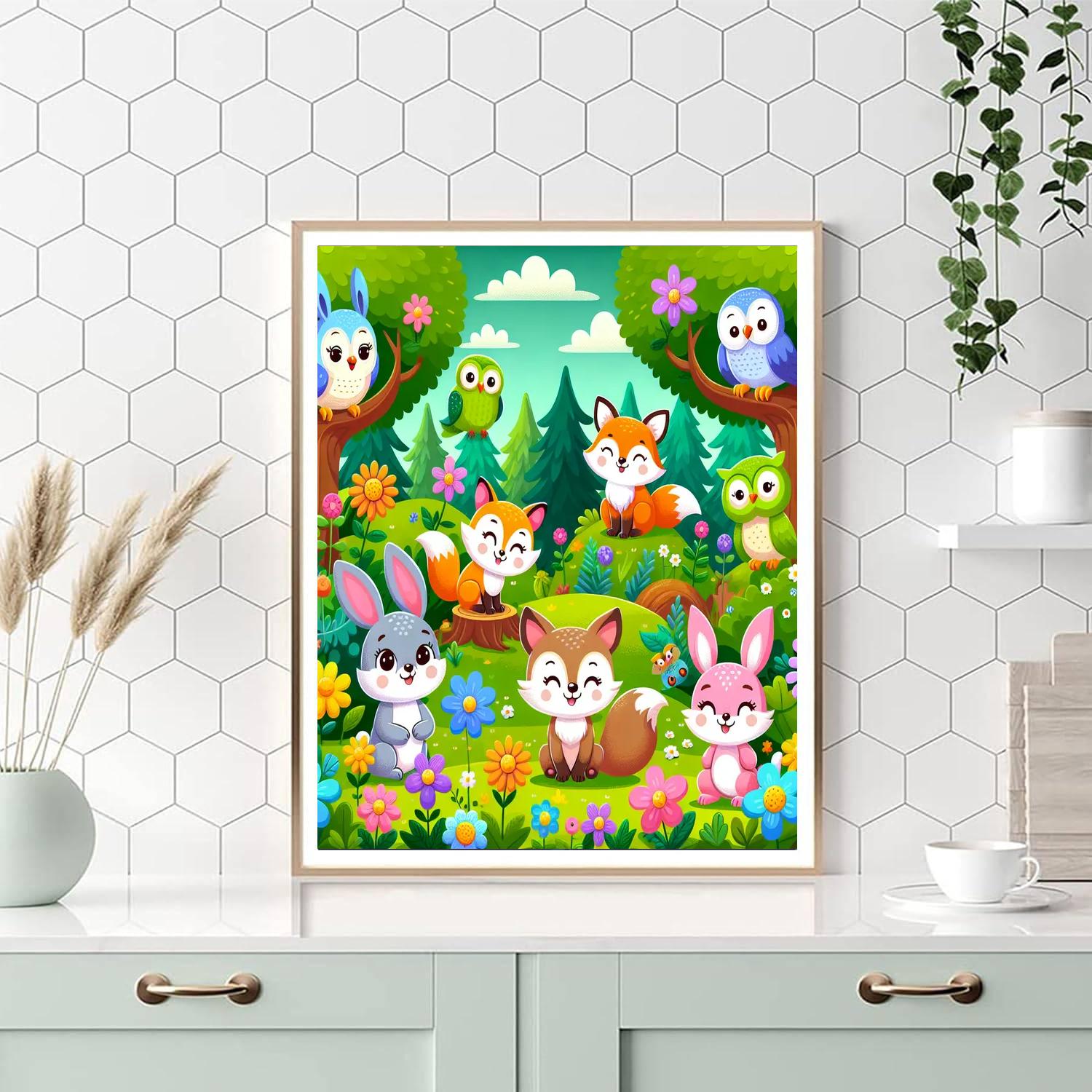 Cheery Woodland Explorers Paint By Numbers Art