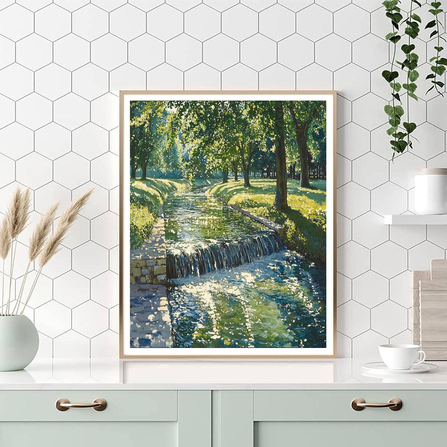 Edgar Degas Inspired Reflective Stream  DIY Paint By Numbers