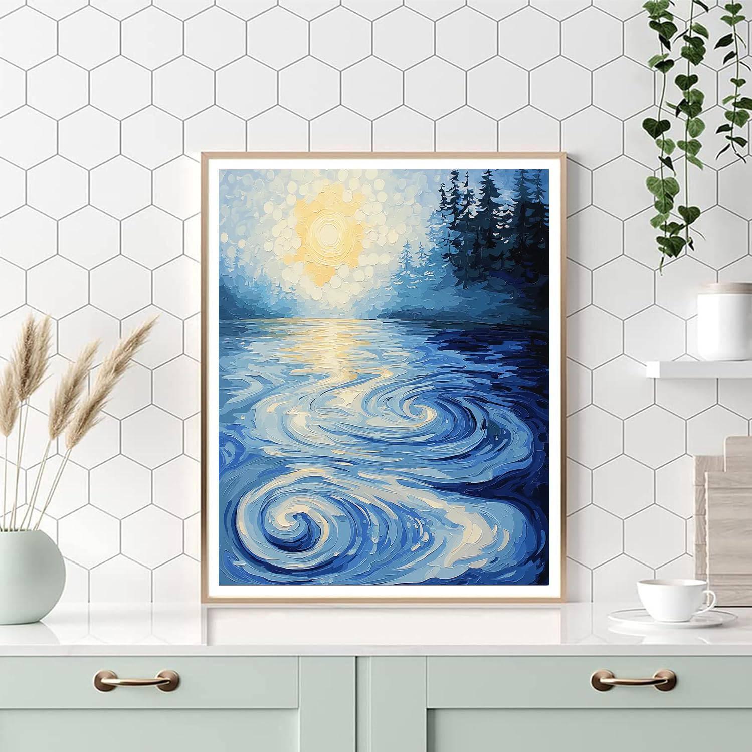 Georges Seurat Inspired Flowing Currents  Paint By Numbers Kits