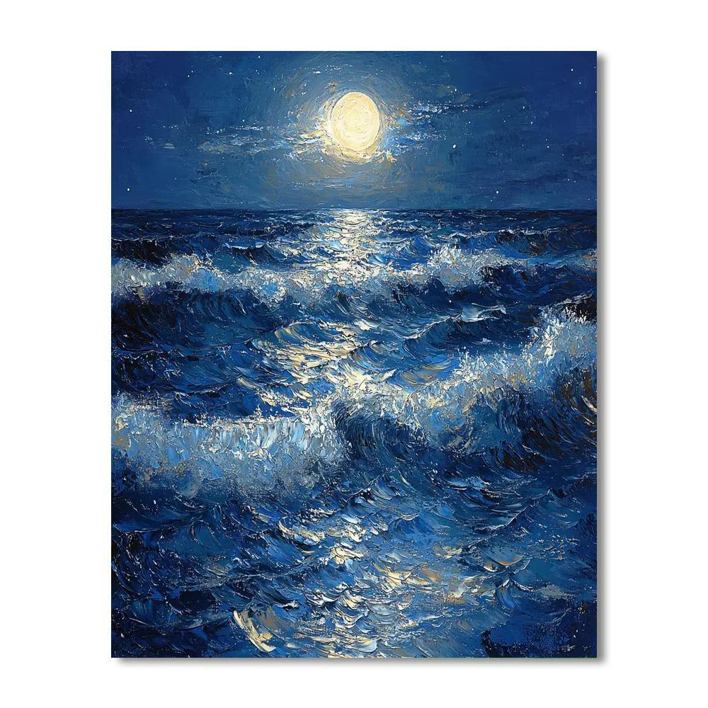 J.M.W. Turner Inspired Moonlit Ocean Waves  Painting By Numbers Kit