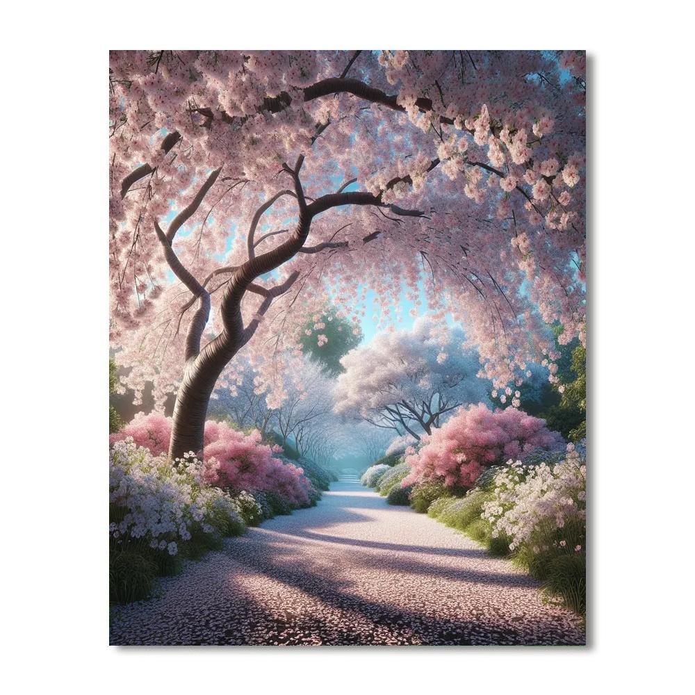 Cherry Blossom Stroll DIY Paint By Numbers