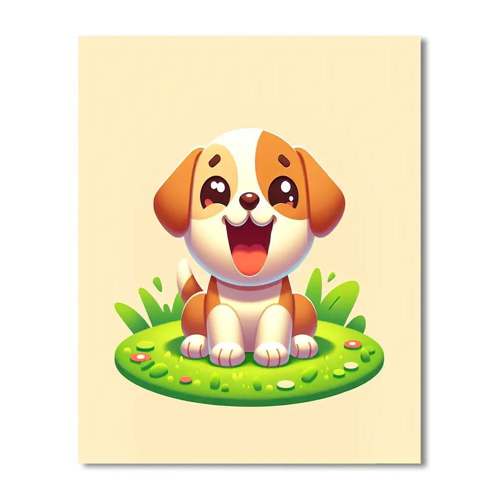 Cuddly Puppy Pal DIY Paint By Numbers