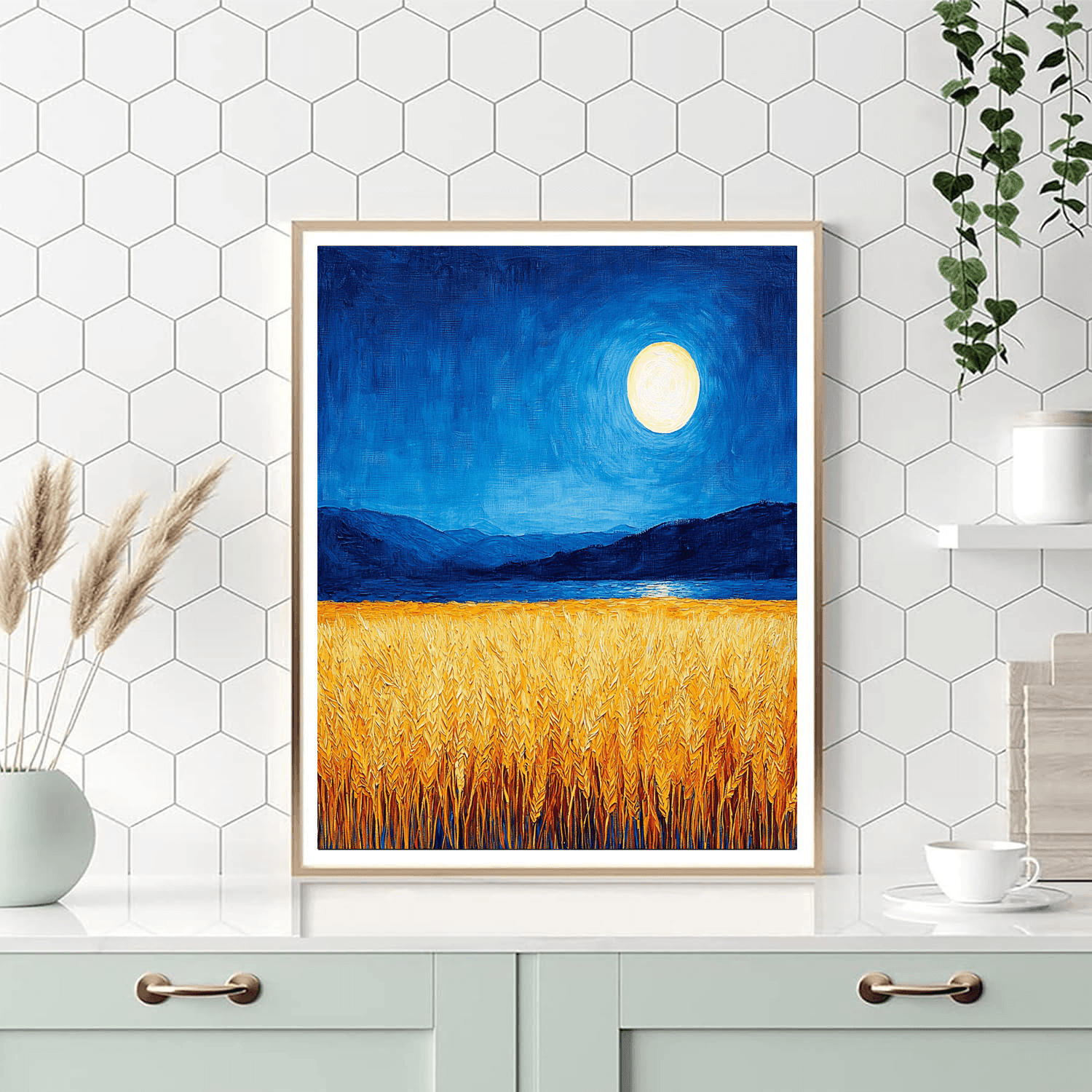 Vincent Van Gogh Inspired Harvest Moon Reflections  Painting By Numbers Kit
