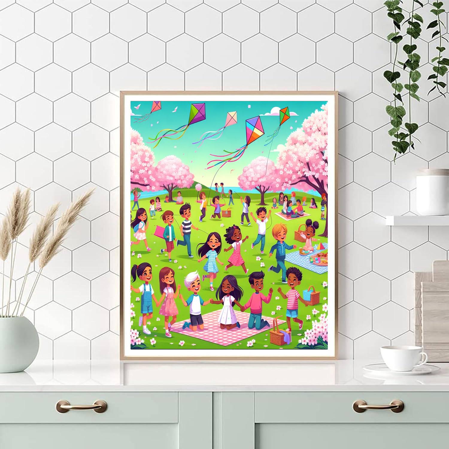 Cheery Cherry Blossom Festival Painting Number Kit