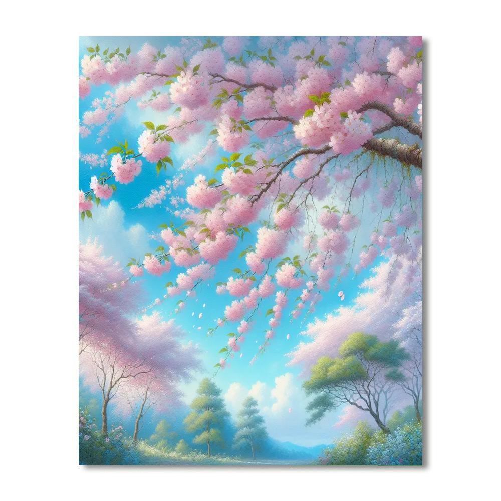 Sakura Blossoms In Spring Paint By Numbers Art