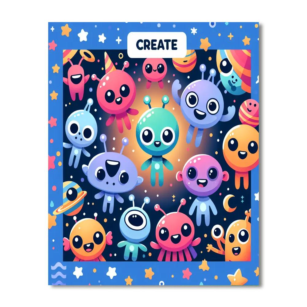 Cosmic Alien Parade Paint By Numbers