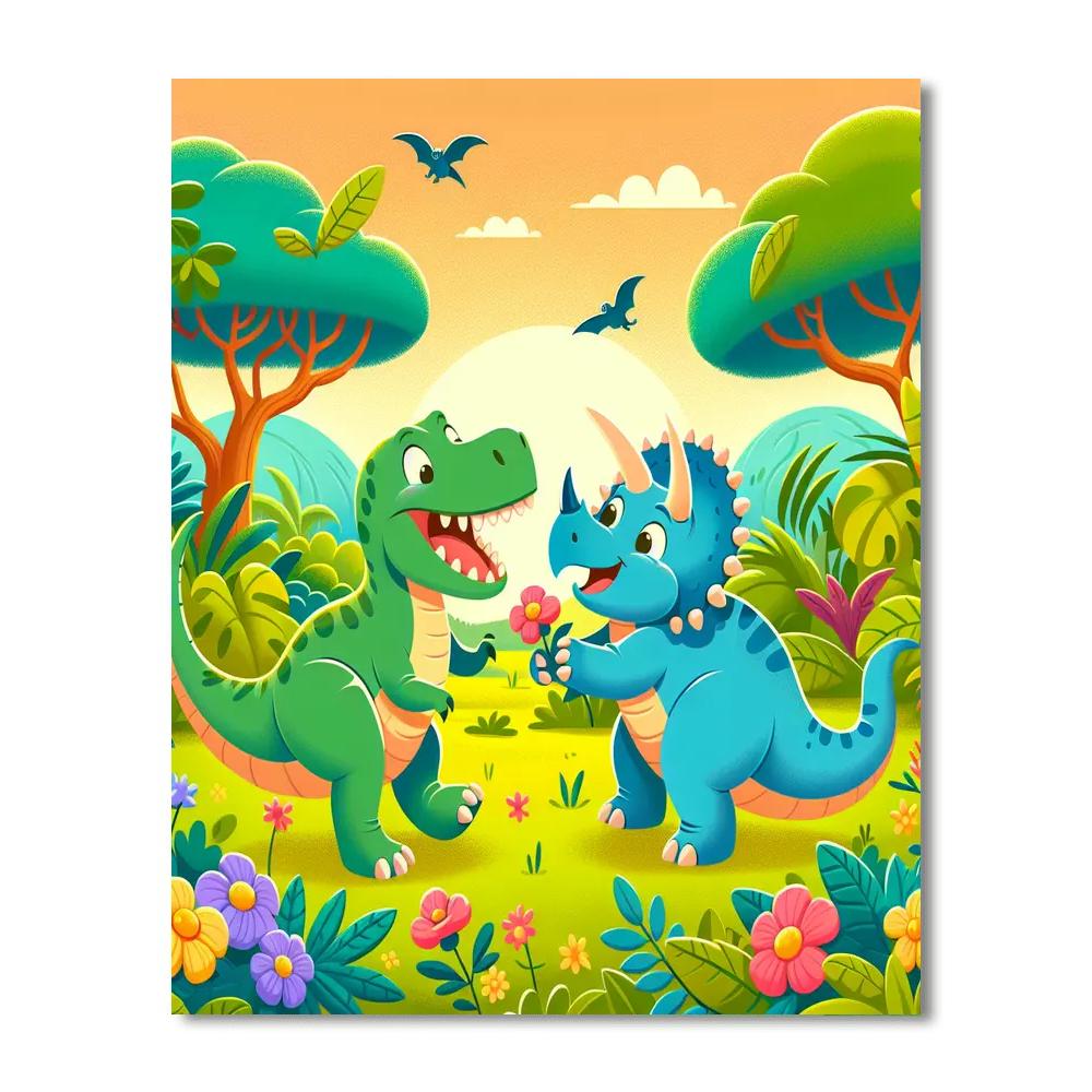 Dinosaurs In Paradise Painting Number Kit