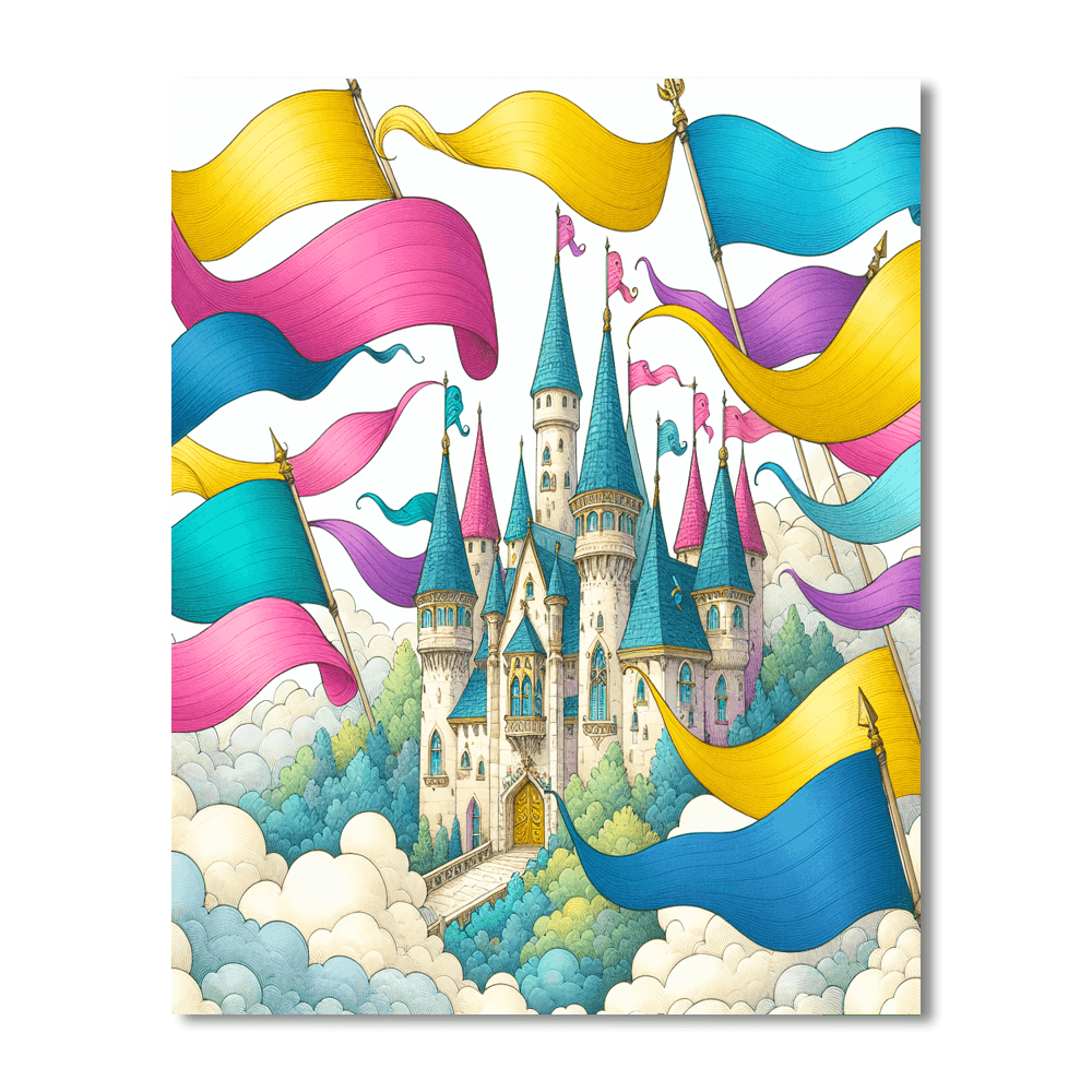 Enchanting Castle In The Clouds Paint By Color