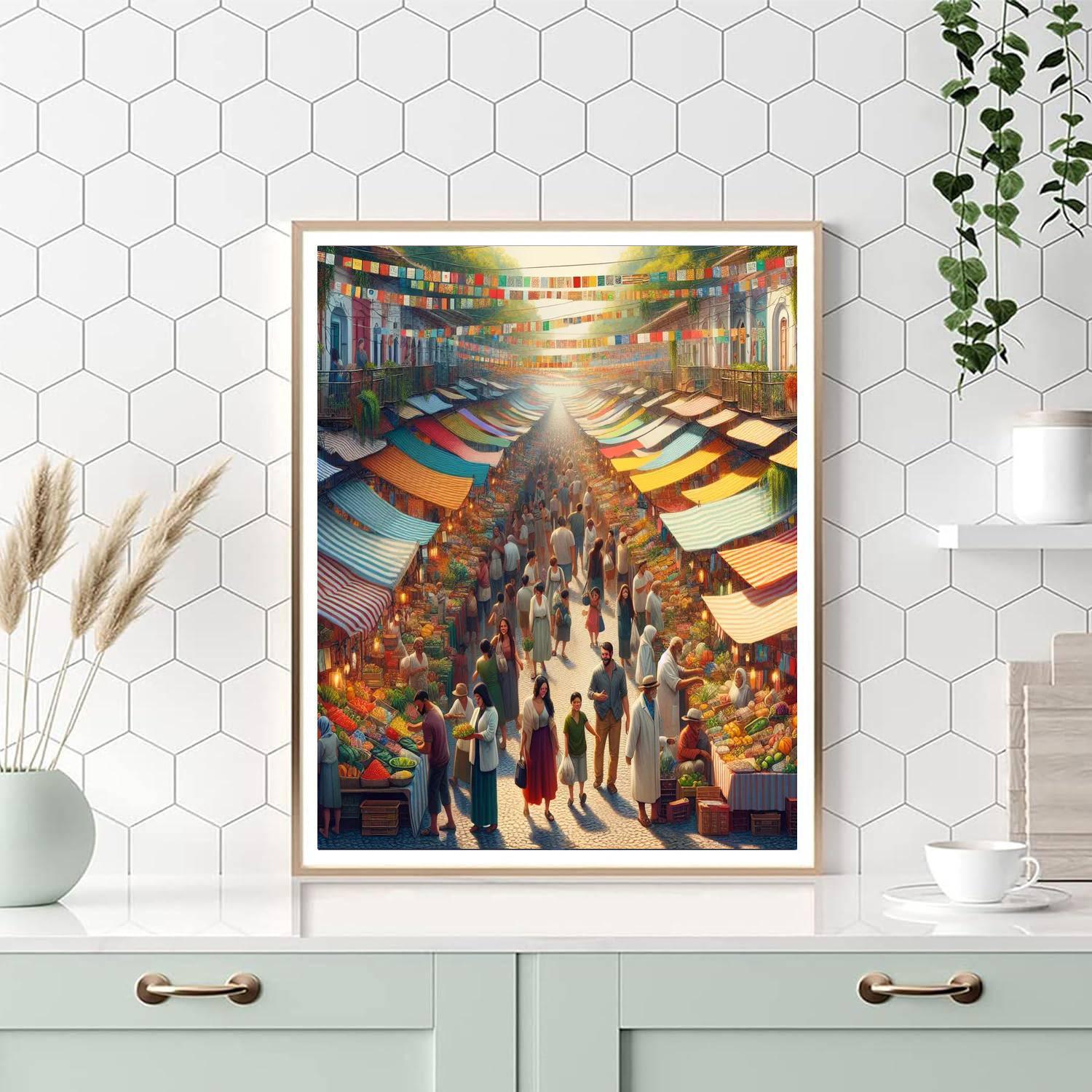 Quirky Street Market Painting Number Kit