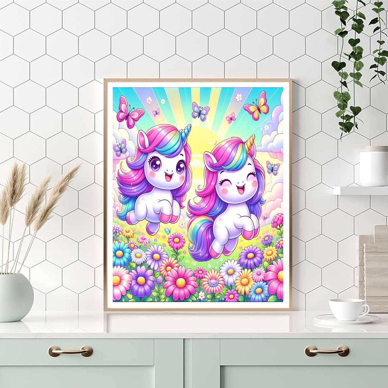 Charming Unicorn Friends Paint By Numbers Art