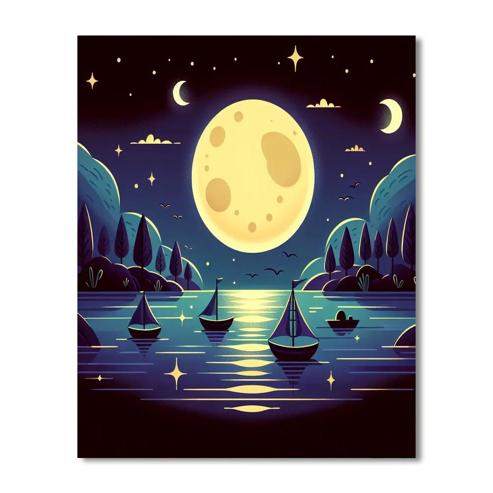 Moonlit Ocean Adventure Numbered Painting Kits