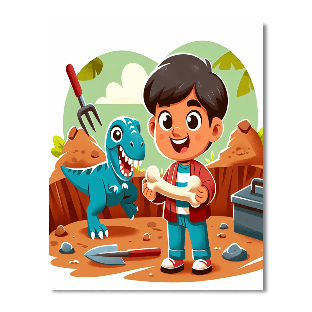 Dinosaur Fossil Adventure Paint By Numbers Art