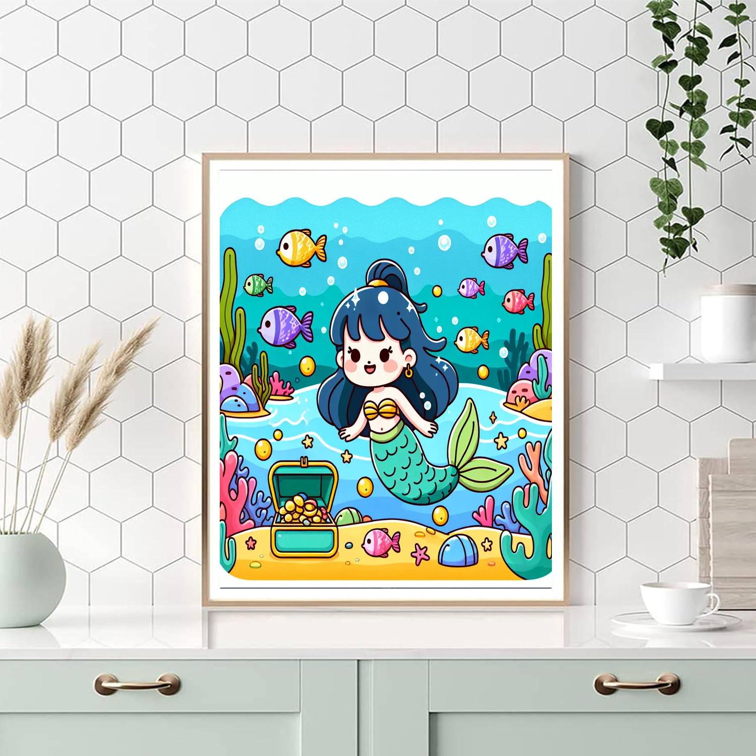 Undersea Mermaid Voyage Number Painting