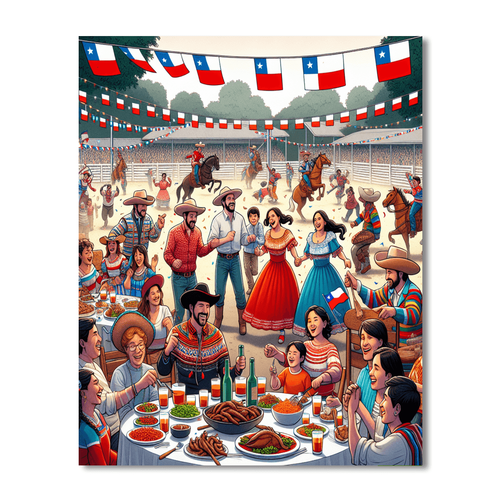 Fiestas Patrias - Santiago, Chile Paint By Color