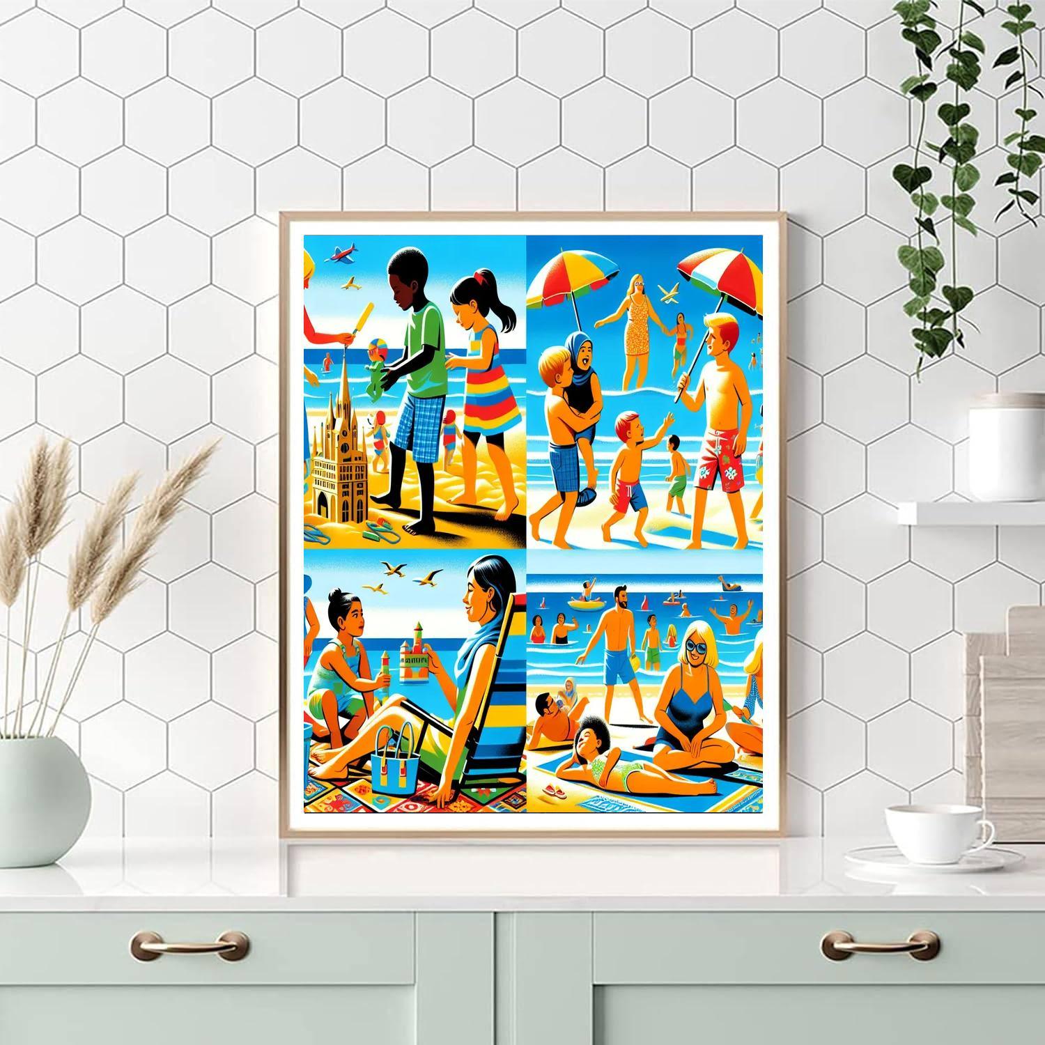 Lively Summer Beach Party Painting By Numbers Kit
