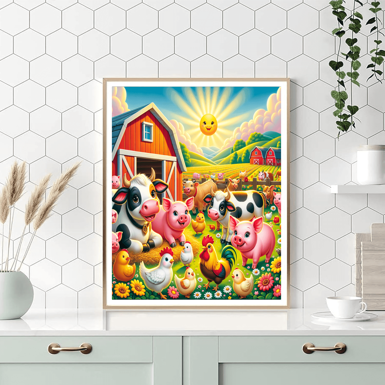 Joyful Farmyard Animals Paint By Color