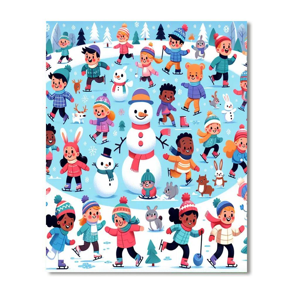 Winter Fun And Games Numbered Painting Kits