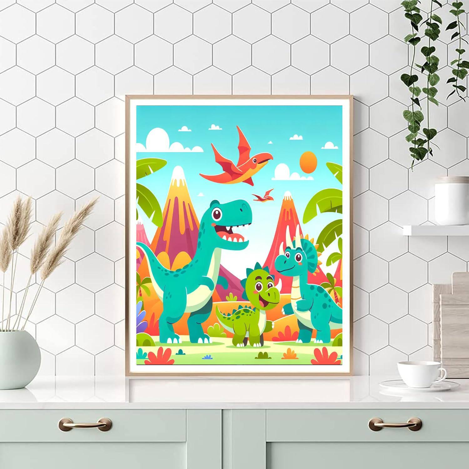Jolly Dinosaur Safari Paint By Numbers Kits