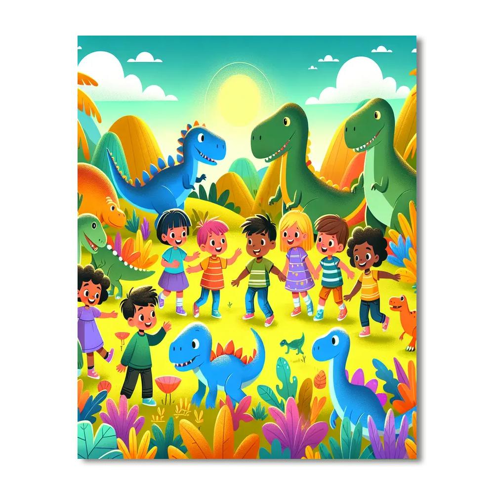 Dazzling Dinosaur Adventure Painting By Numbers Kit