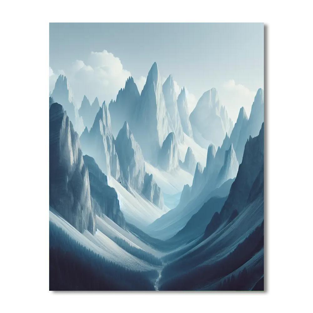 Mountain's Majestic Serenity Number Painting
