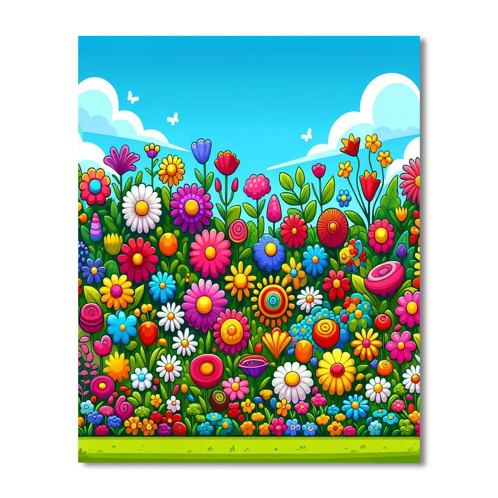 Cheerful Garden Flowers Paint By Numbers Kits