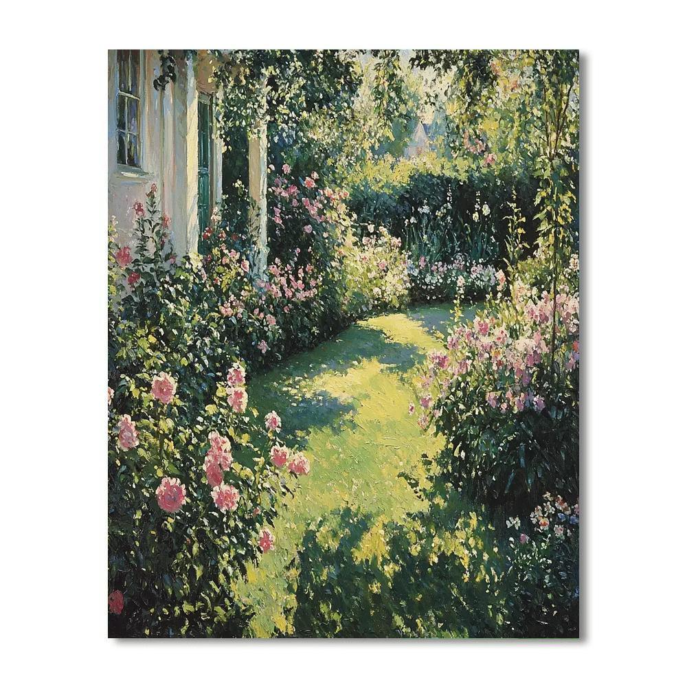 Claude Monet Inspired Victorian Garden Harmony  Number Painting